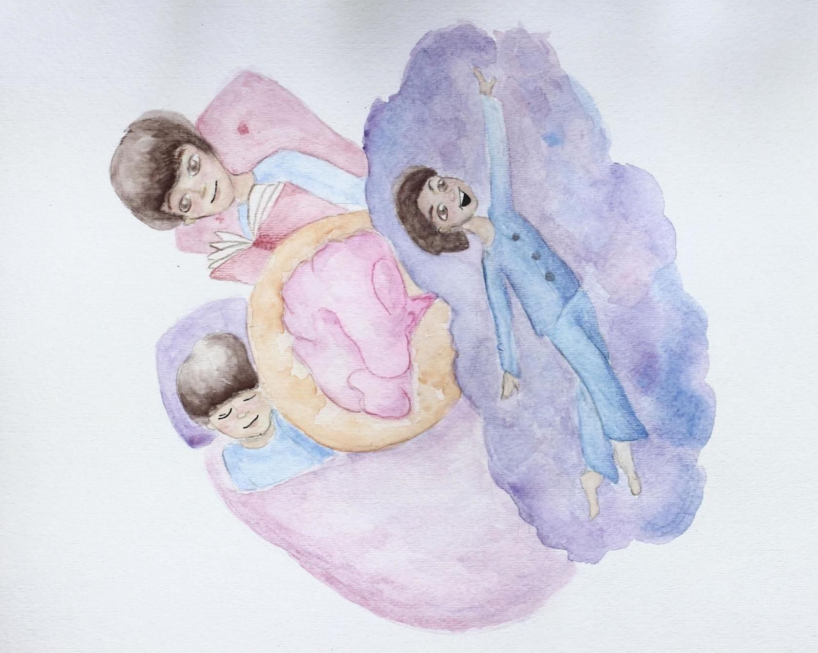 Artwork depicting the dream and wake states