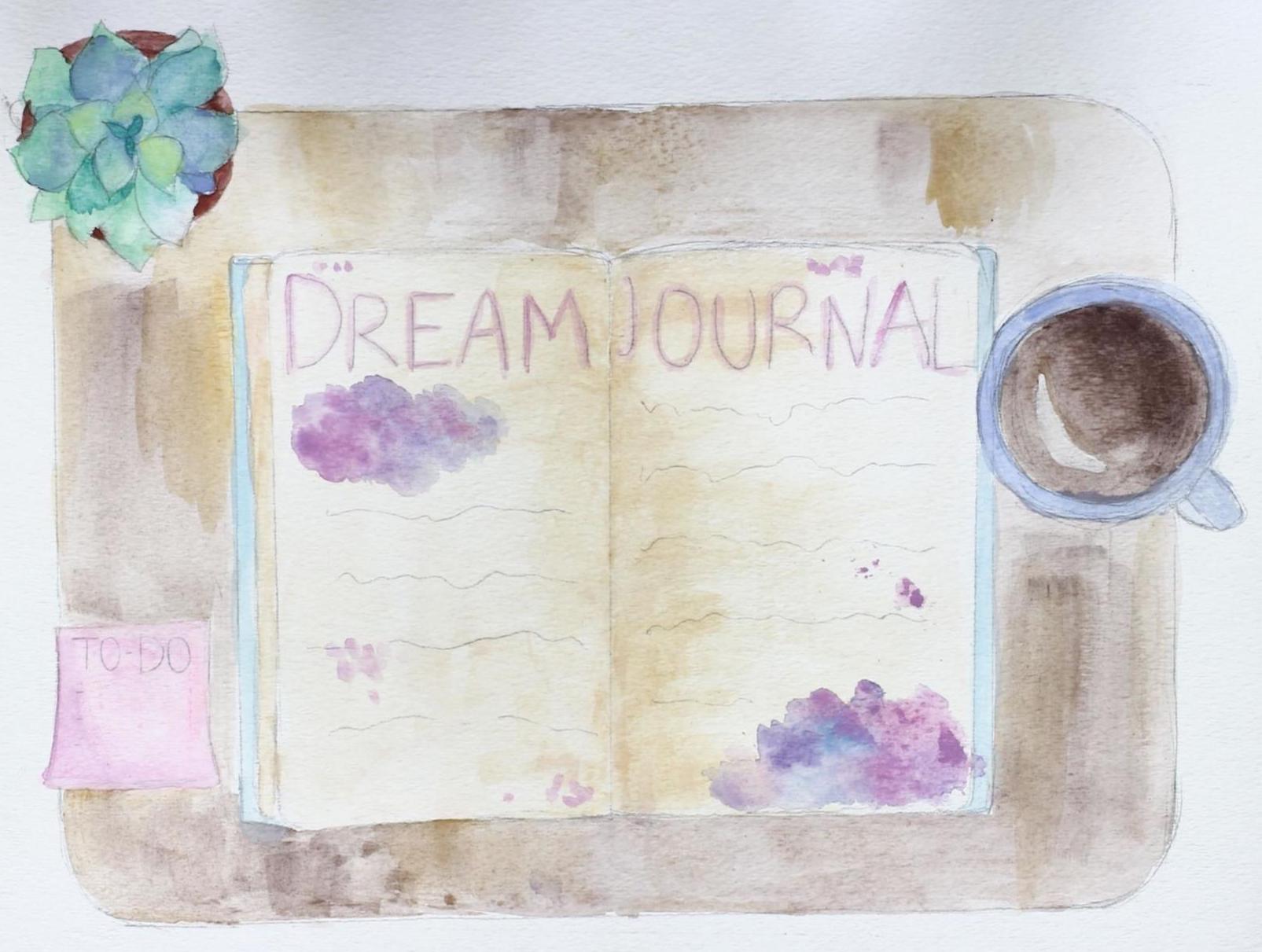 Artwork depicting a dream journal