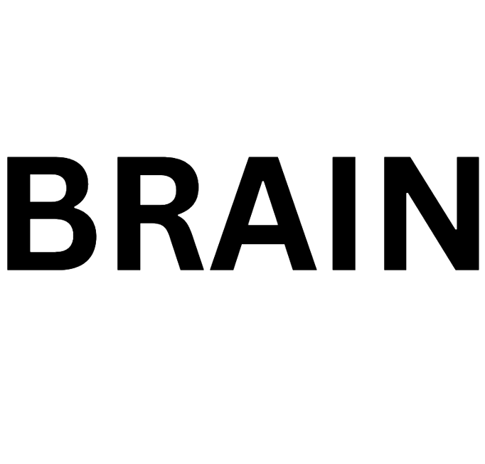 the word brain with a large font size
