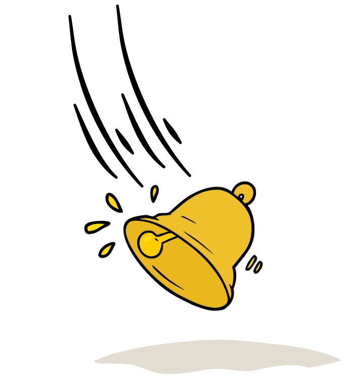 a yellow bell falling down